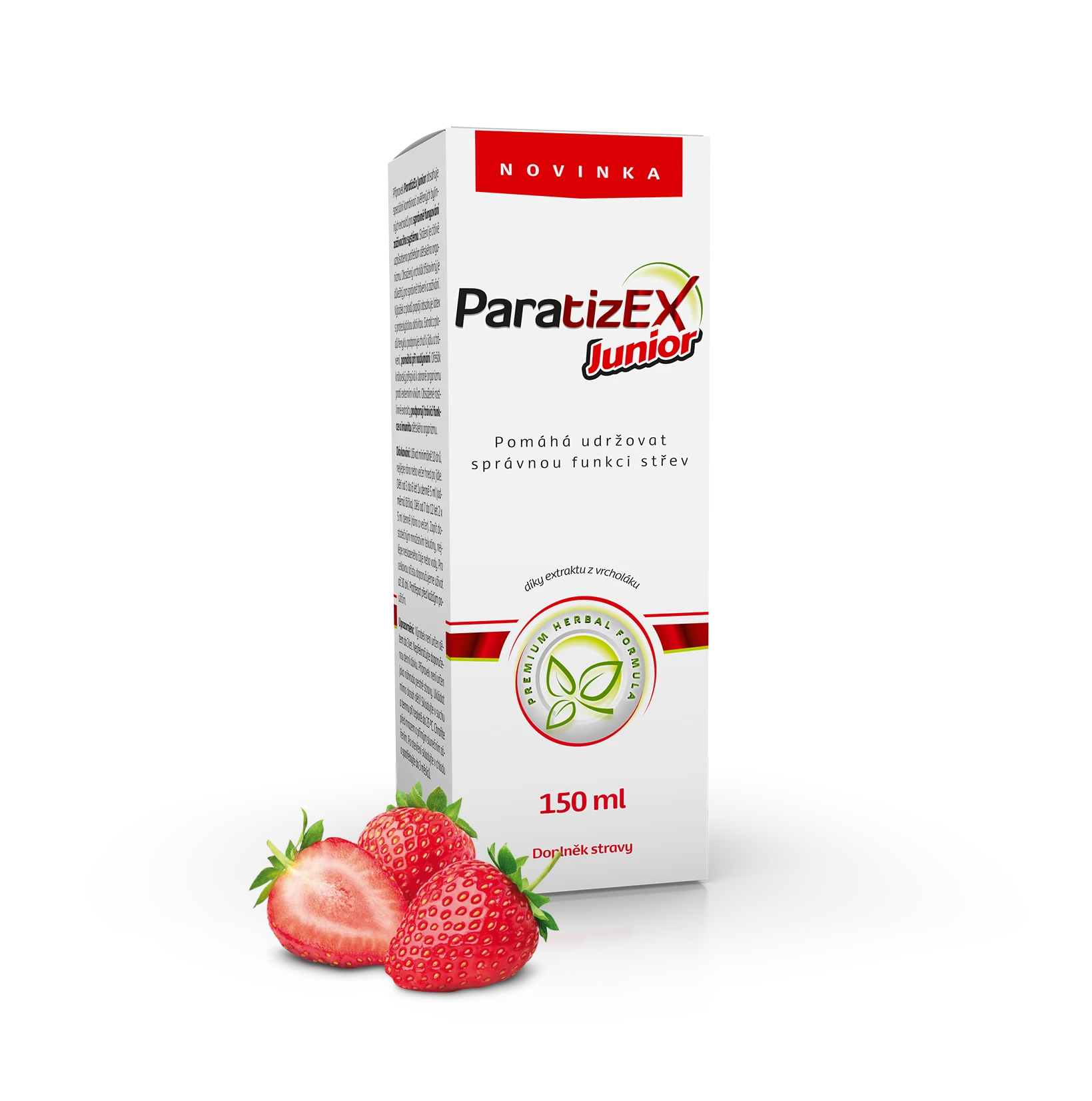 ParatizEx Junior sirup_box_jahoda_CZ ParatizEx 60 cps.